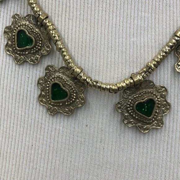 Floral Choker Necklace, Tribal Antique Necklace, Antique Necklace - Picture 3 of 5